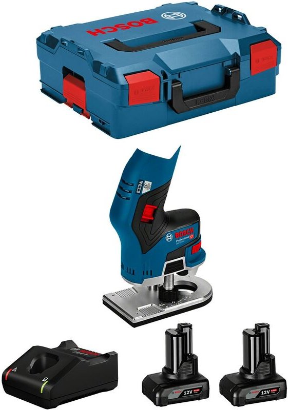 Bosch - Kantenfräse gkf 12V-8 (2 x 6,0 Ah + GAL12V-40 + L-Boxx 136)