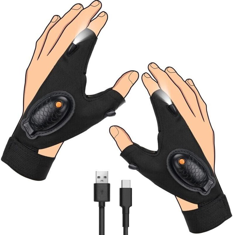 XVX - LED-Handschuhe – Originelles Geschenk für Männer – Mit wasserdichten Lichtern – Wiederaufladbare Handschuhe als La...