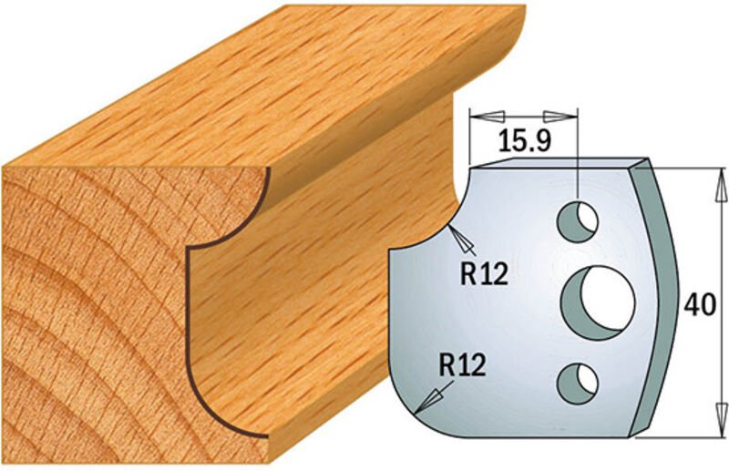 690.176 MESSERPAAR SP 40x4mm MIT KONKAV-KONVEX-RADIUS R12mm
