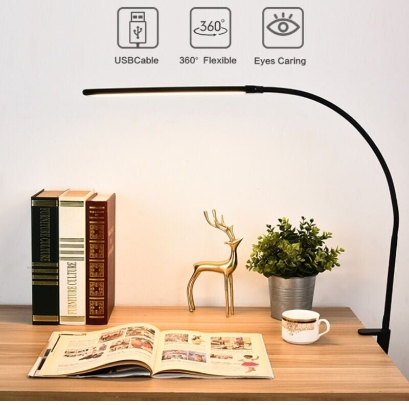Thumbnail - 10 w dimmbare USB-Schreibtischlampe mit 3 Modi (kalt/warm/natürlich), 10 Helligkeitsstufen, LED-Schreibtischlampe für Bü...