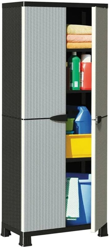 Kunststoffschrank 68x39x171,5 cm Rattan-Design - Vidaxl