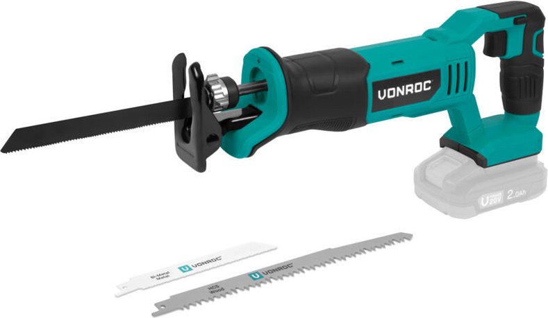 Vonroc - Akku-Säbelsäge 20V – inkl. 3 Sägeblätter – exkl. Akku und Ladegerät