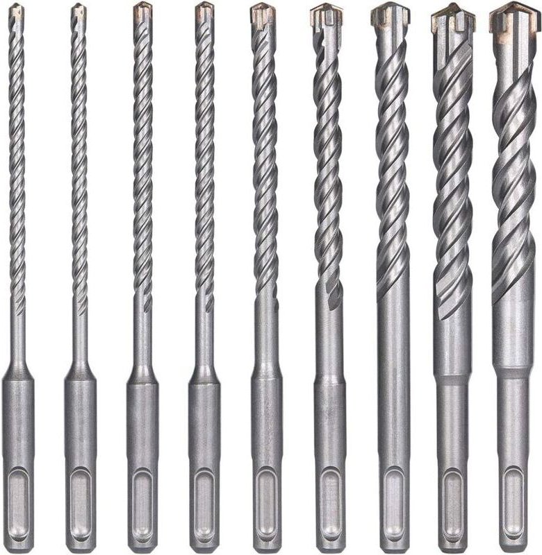 CHOYCLIT Betonbohrer 9 Stück (5mm 16x160mm) SDS Plus Elektrohammerbohrer für Schlagbohrmaschine Kreuzbohrer für Ziegel, ...