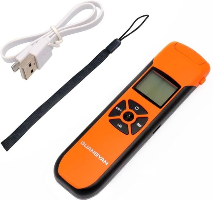 Mini-Glasfaser-Leistungsphotometer -70 + 10 dBm Faserlichtmessgerät zum Testen von 7 kalibrierten Wellenlängen Tragbares...