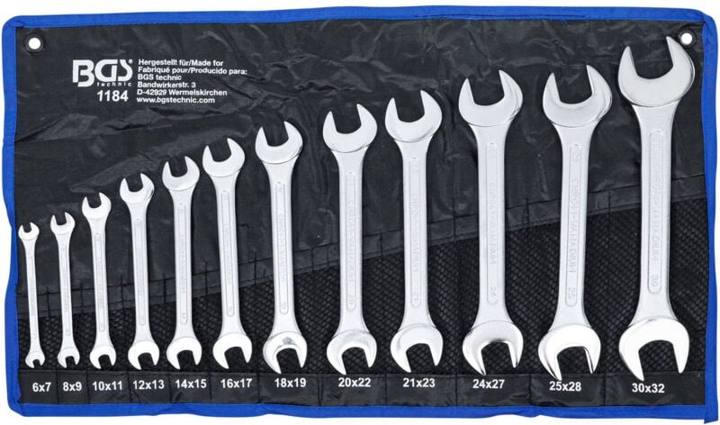 Bgs Technic - Doppel-Maulschlüssel-Satz sw 6 x 7 - 30 x 32 mm 12-tlg.