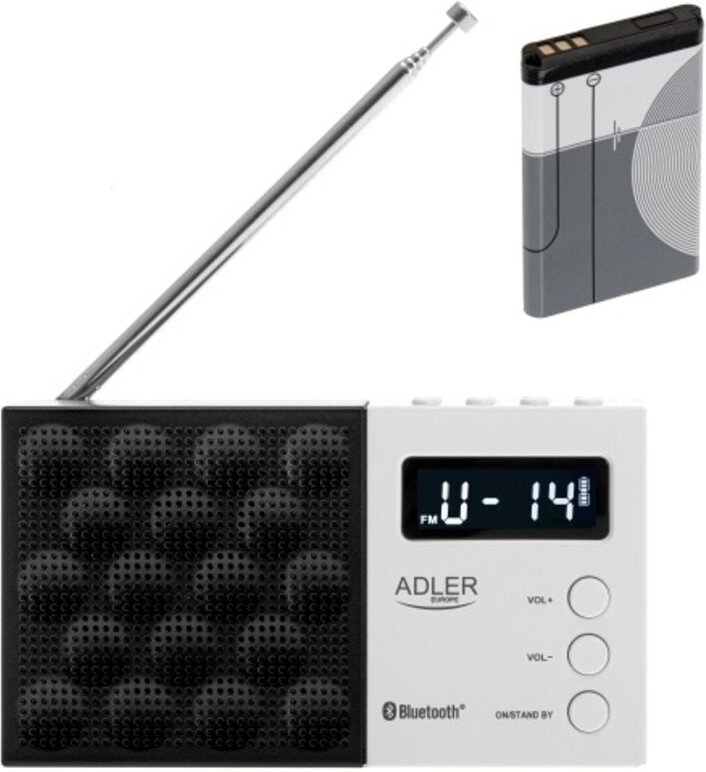 AdlerDigital AD 1908 Tragbares Radio, erweiterte PLL-Abstimmung, FM mit Bluetooth, LCD-Display, herausnehmbarer Akku de ...