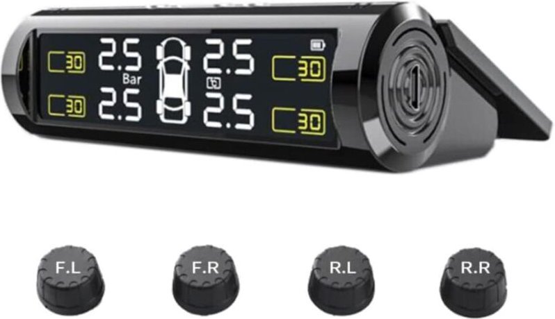Reifendruckkontrollsystem mit LCD-Bildschirm, universelles Echtzeit-Reifendrucküberwachungssystem (TPMS) mit externem Ve...