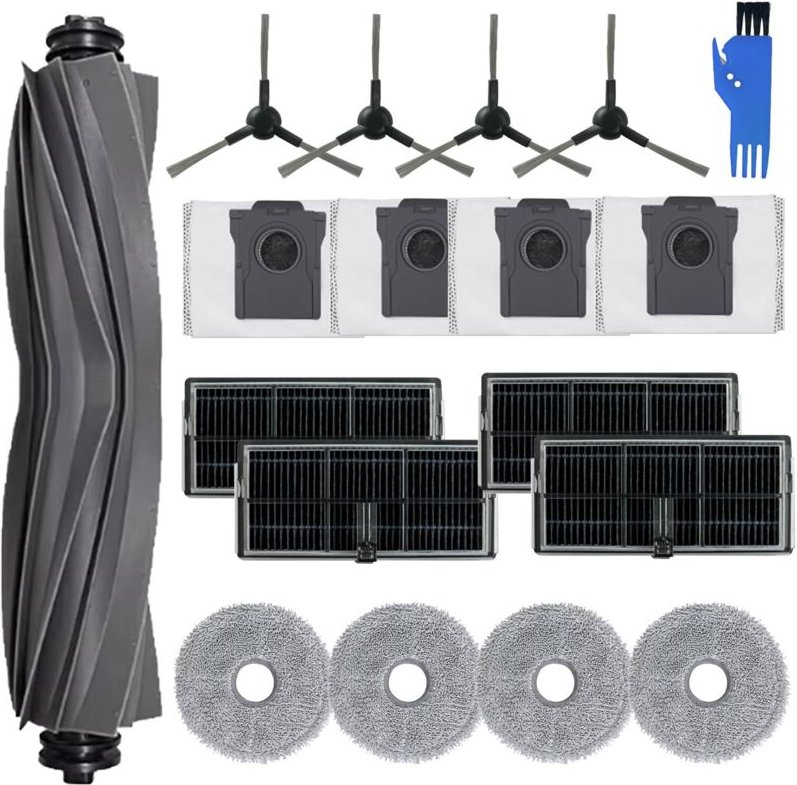 18-teiliges Zubehörset für Dreame L10s Pro Ultra Heat und Mova E30 Ultra Staubsauger – 1 Hauptbürste, 4 Tücher, 4 Filter...