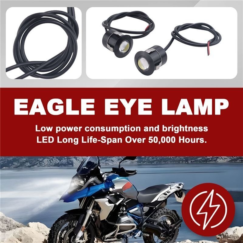 2Pcs Led Eye Rückfahrscheinwerfer Nebelscheinwerfer Auto Motorrad Weißlicht 9W Schwarz
