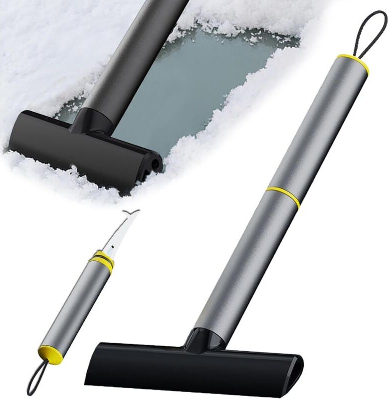 Auto-Eiskratzer, Auto-Windschutzscheiben-Eiskratzer, abnehmbar, 2-in-1-Eiskratzer, Werkzeug zum Auftauen und Entfernen v...
