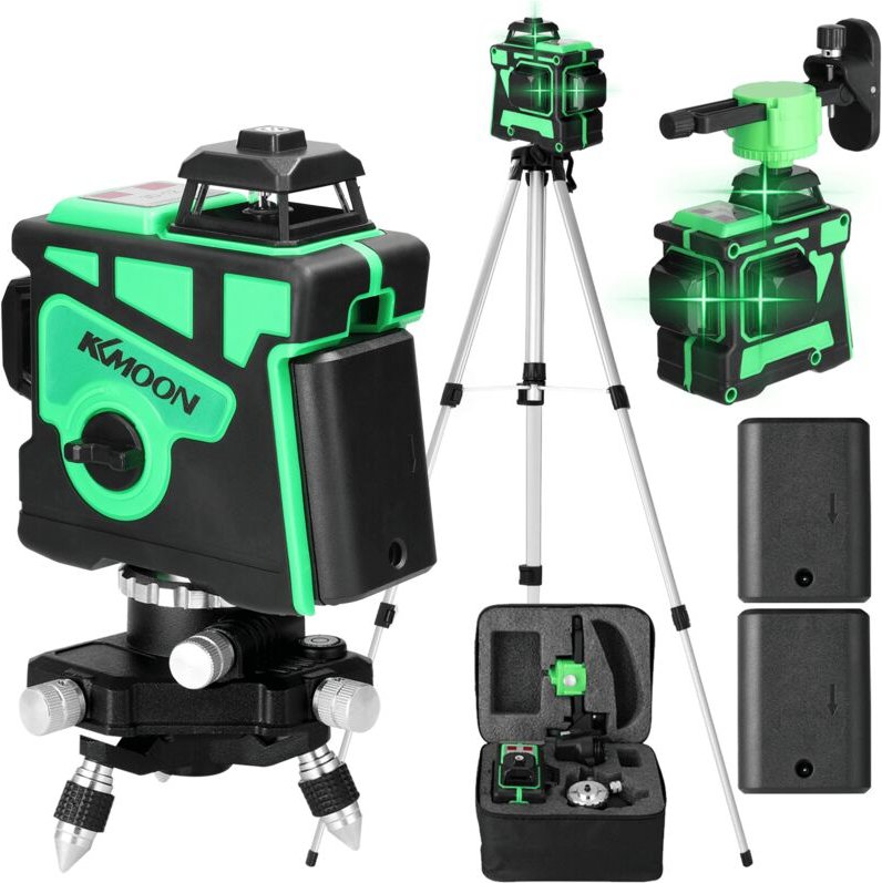 Ej.life - Green Laser Level 360° 12 Linien selbstnivellierende Wasserwaagen, Lazer mit selbstnivellierender Funktion, 48...