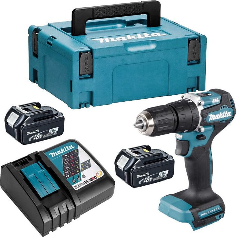 18V LXT Schlagbohrmaschine (2x3,0 Ah) in MAKPAC - MAKITA DHP487RFJ