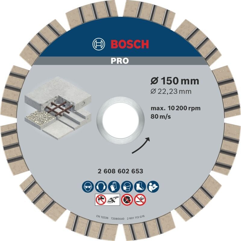 Bosch - Diamanttrennscheibe Best for Concrete, 150 x 22,23 x 2,4 x 12 mm