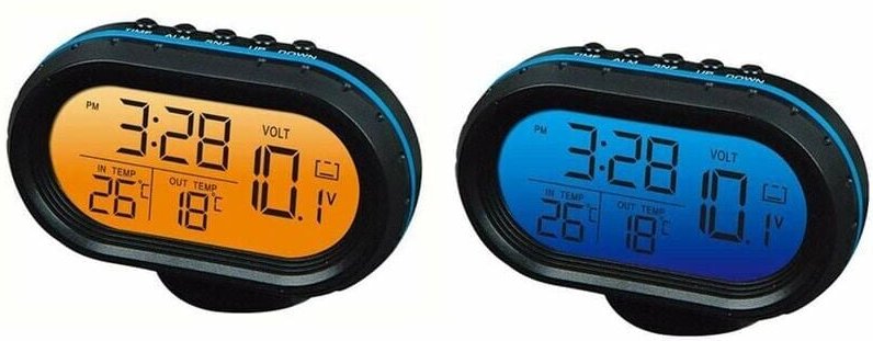 Thumbnail - SNQ - 12-V-Auto-Digitalthermometer, Voltmeter, Uhr, Alarmmonitor, Uhrspannungsmesser, multifunktionale automatische Temp...