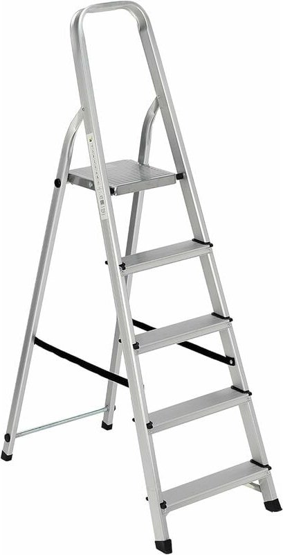 Garden Friend Aluminium-Leiter 5 Stufen 45x91x150h cm max. Belastbarkeit 150 kg