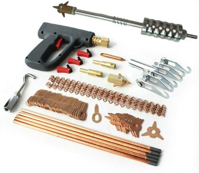 Senderpick - 86 tlg Punktschweißelektroden Spotter Schweißgerät Dellenreparatur Ausbeul Set Dent Puller Kit Spotter-Zube...