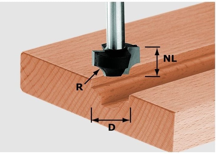 Viertelstabfräser Fräser Hartmetall Schaft 8 mm D17 491004 Oberfräse of - Festool