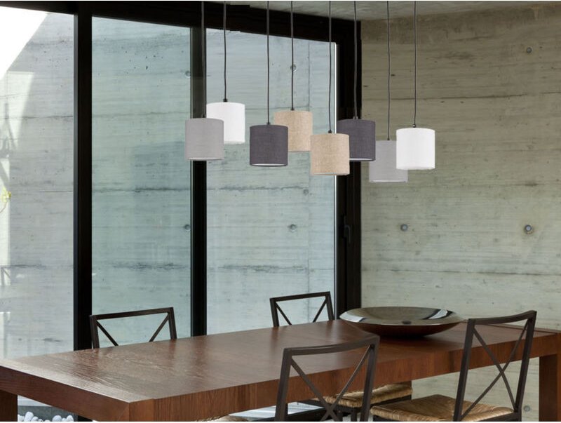 Thumbnail - Fischer&honsel - Pendelleuchte isko 8-flammig lang Stoffschirme bunt, Breite 115cm