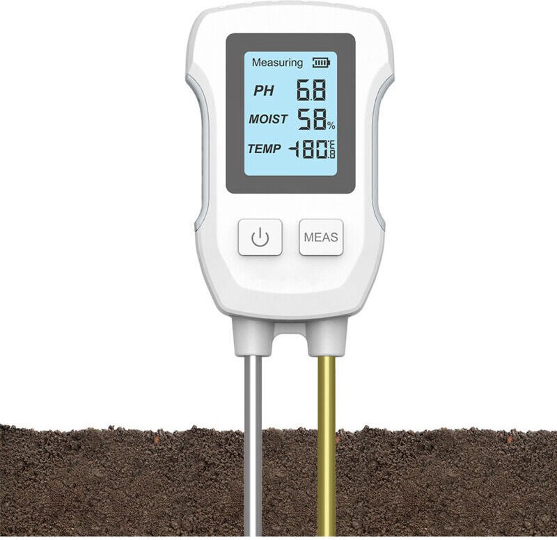 Digitales 3-in-1-Feuchtigkeitsmessgerät für Pflanzen mit pH-Wert-, Luftfeuchtigkeits- und Temperaturmessung, für Garten,...