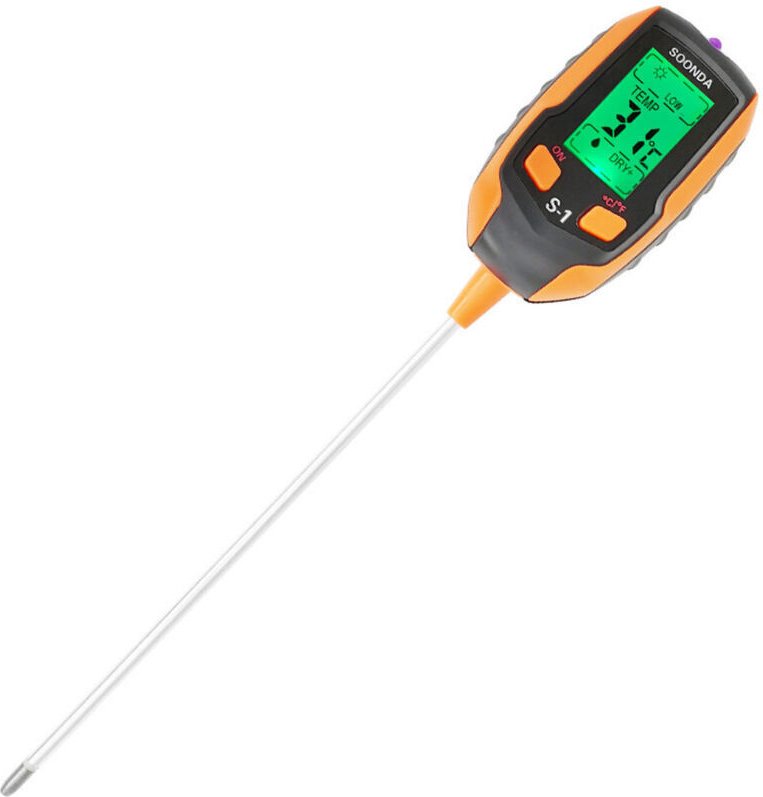 pH-Meter, Vier-in-Eins-Bodenmessgerät: Multifunktionales pH-Meter, Bodenfeuchtemesser, Bodenthermometer und Lichtmesser,...