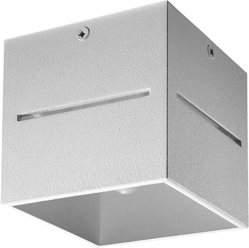 Sollux - Deckenspot eckig grau Aufbau-Deckenstrahler Aufbauspot Flur, Lichteffekt, Aluminium, 1x G9, LxH 10x10 cm