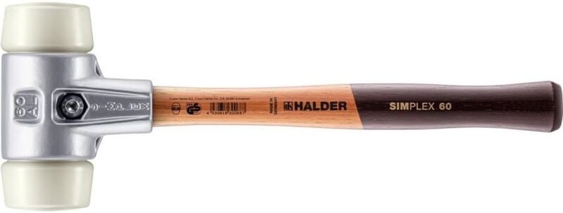 SIMPLEX-Schonhammer, Nylon mit Aluminiumgehäuse und hochwertigem Holzstiel D=60 mm 3108.060