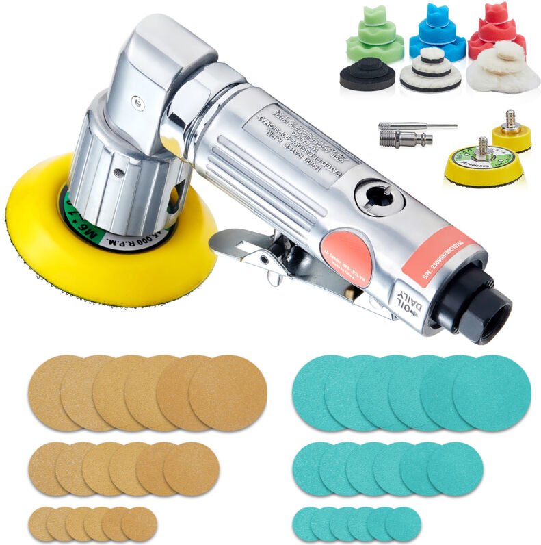 Mophorn - Mini-Luftschleifer, 1'/2'/3' Exzenterschleifer, 15.000 U/min Hochgeschwindigkeits-Druckluftschleif-/Poliermasc...