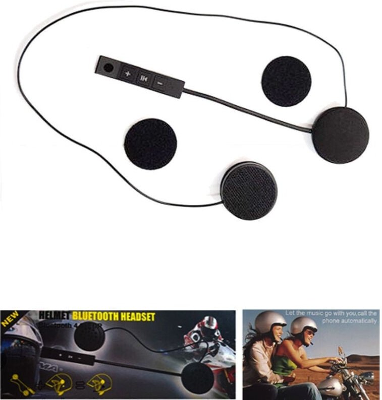 Trade Shop Traesio - Trade Shop - Intercom Headset Mikrofon Bluetooth Kopfhörer Motorrad Helm MP3 BP08 -