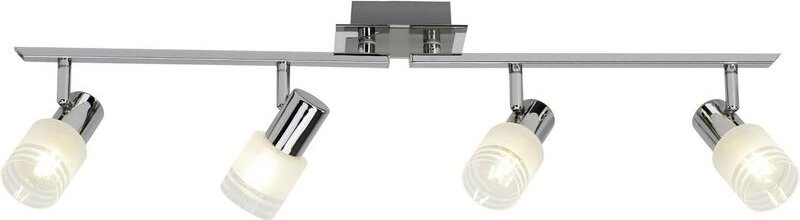 Lampe Lea led Spotrohr 4flg eisen/chrom/weiß 4x LED-D45, E14, 4W LED-Tropfenlampe inklusive, 450lm, 2700K Arme drehbar E...