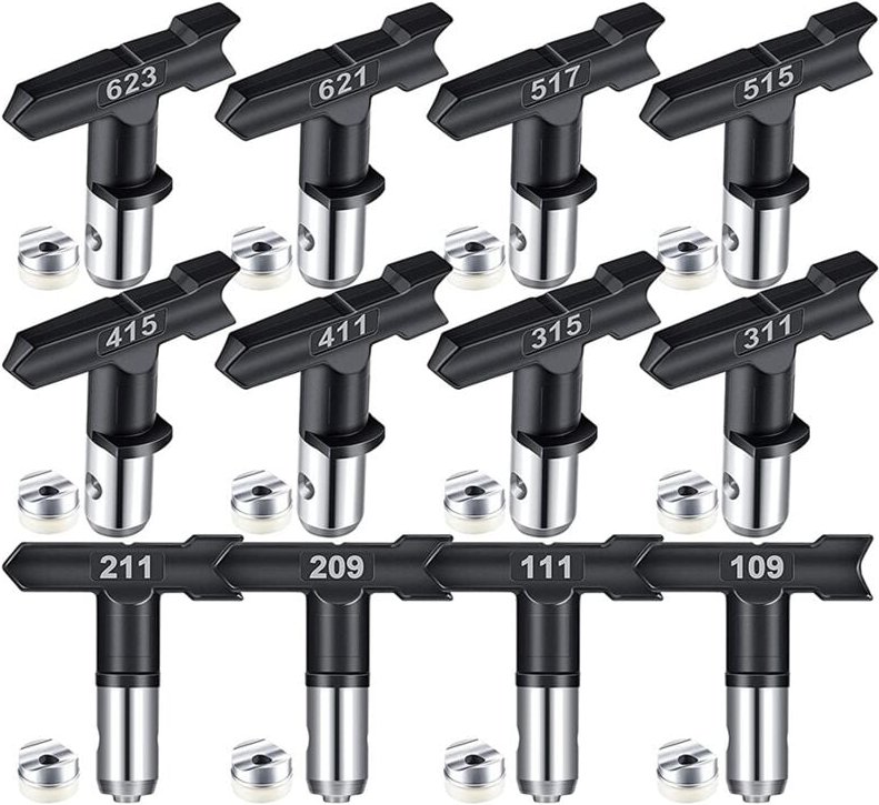 Tlily - 12Pcs Tipps Airless Farbe Sprayer Spitze Düsen für Spritzen Maschine Zubehör