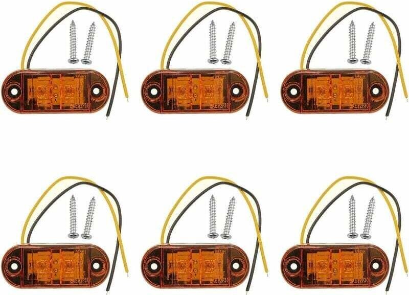 x 12V 24V Orange LED Seitenmarkierungsleuchten, Frontmarkierungsleuchten, Seitenmarkierungsleuchten, LED-Seitenmarkierun...