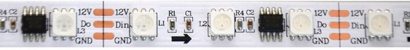 Strip Led Digital Ws2811 1:3 12v Ip20 Rgb 300smd5050-2884
