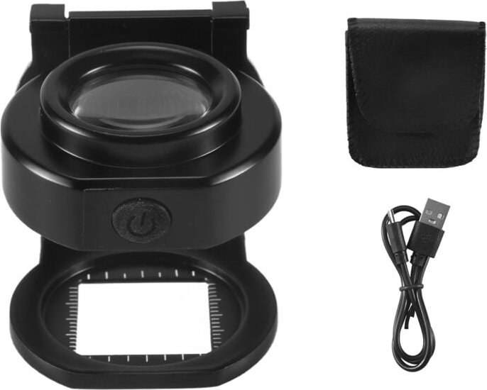 25-Fache Lupenlupe mit 6 Lichtern, Dreifach Klappbarer USB-Desktop-Tragbarer Metallaugenlupe zum NäHen Von Lupen