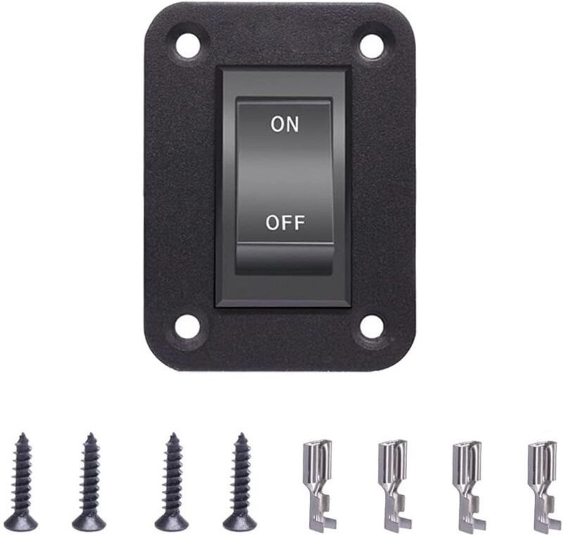 KCD2-7-201-B1-DZ-BZ 12 V 20 A 4-poliger Wippschalter für Auto, Auto, Lichter, Boot, Yacht, Anhänger, Caravan, Wohnmobil,...