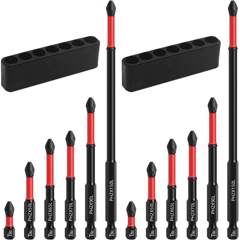 12-teiliges magnetisches Schraubendreher-Bit-Set, rutschfeste Kreuzschlitz-Schraubendreherbits, multifunktionale magneti...