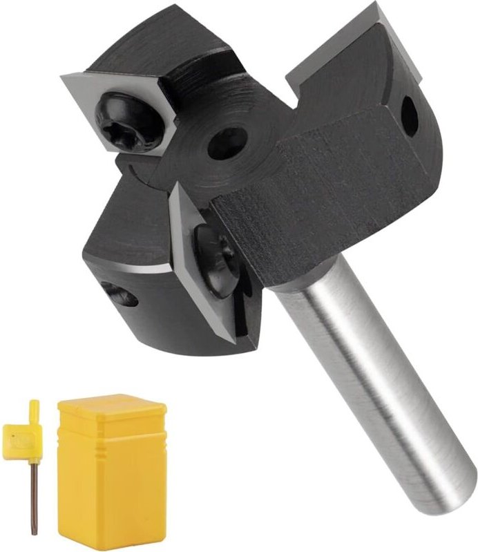 Planfräser 8 mm Schaft Oberfräse, Hobelfräser mit 39 mm Schnittdurchmesser, Hobelfräser cmt mit 3 Schneiden, Planfräser ...