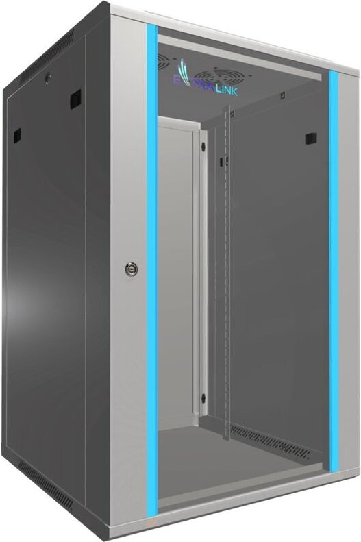 Extralink 18U 600X600 WALL-MOUNTED RACKMOUNT CABINET GRAY Rack de wall Grey