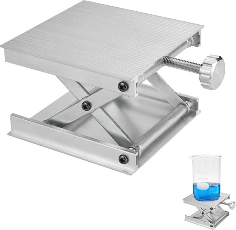 Thumbnail - Hebebühnenunterstützung aus Aluminiumlegierung, Labor-Hebetische, 9 x 9 x 2,5 cm, verstellbare Labor-Hebebühne für Labor...