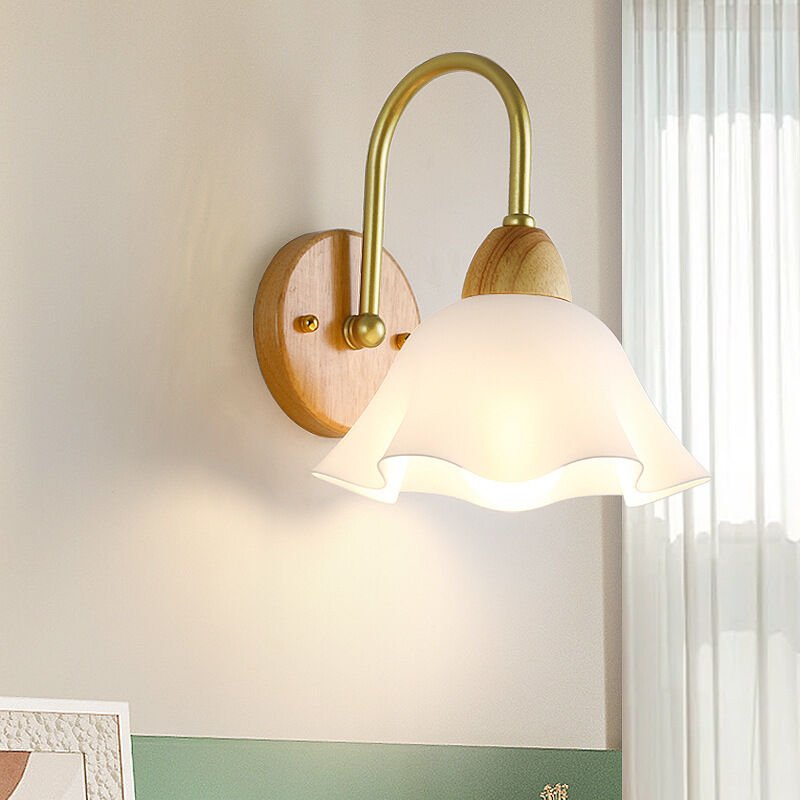 Moderne Wandleuchte aus Metall, E27, dekorative Wandleuchte aus Holz für Flur, Korridor, Bett, Arbeitszimmer mit elegant...