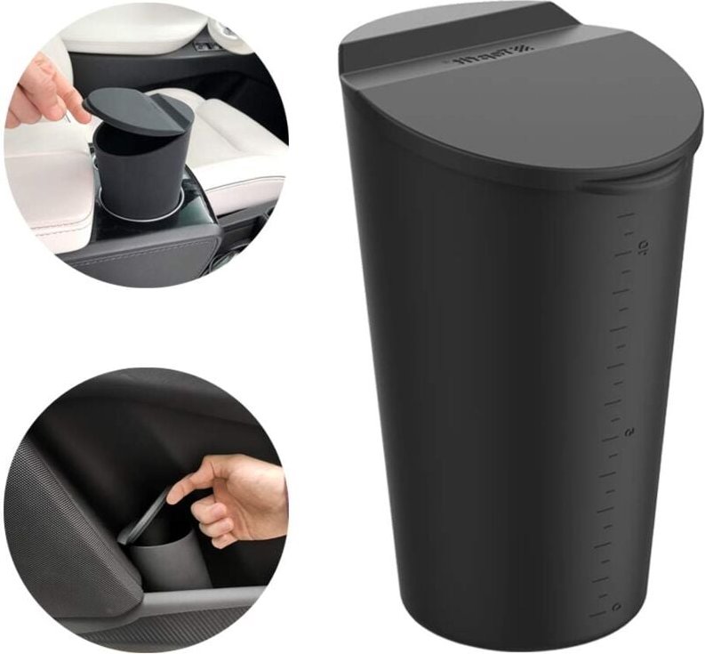 Thumbnail - Ersandy - Kleiner Auto-Mülleimer mit Deckel – Auto-Getränkehalter – Taschen-Mülleimer für die Autotür – Mülleimer für Au...