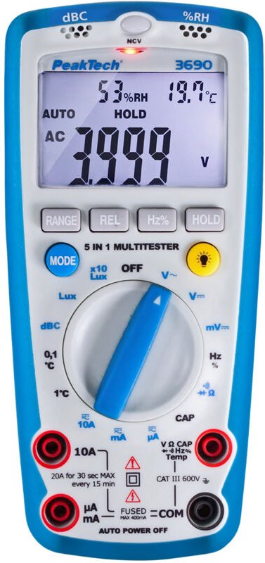 Multimeter, p 3690, mit Umweltmessungen - Peaktech