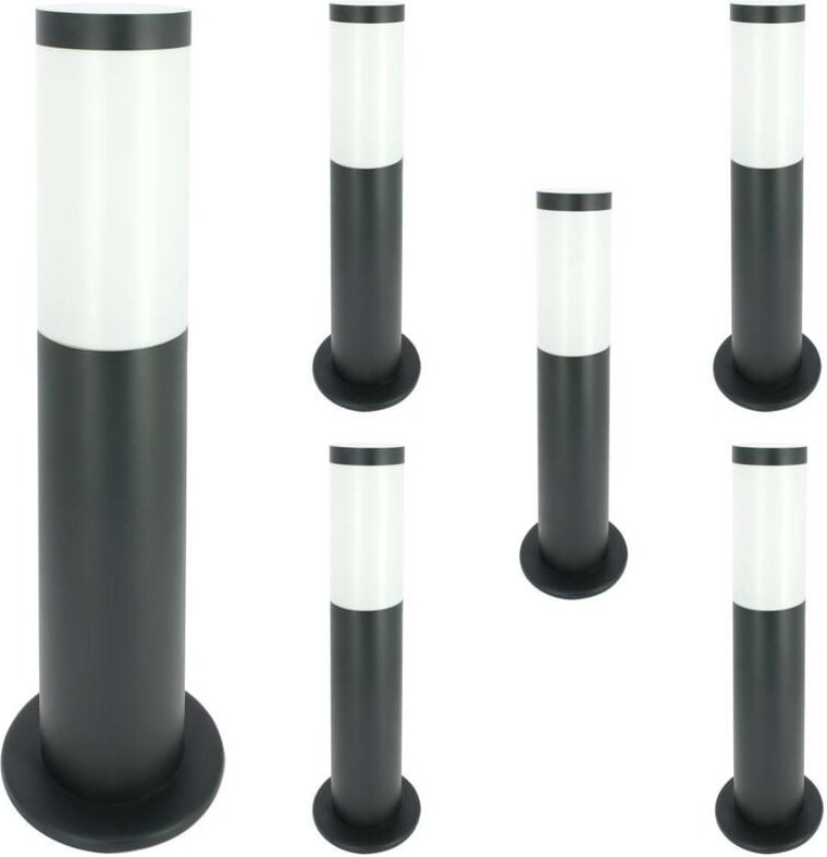 Set mit 6 anthrazitfarbenen E27-Außenklemmen VALENTE, Höhe 45 cm