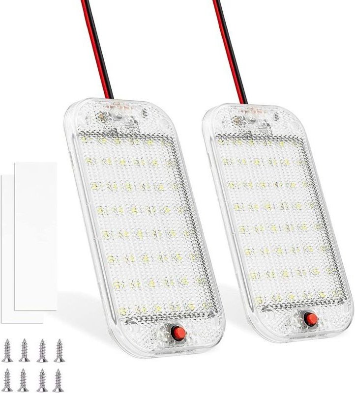 48 LEDs für den Fahrzeuginnenraum, superhelle weiße LED-Lichtleiste DC12V-85V 800LM mit Ein-/Ausschalter, universelle LE...