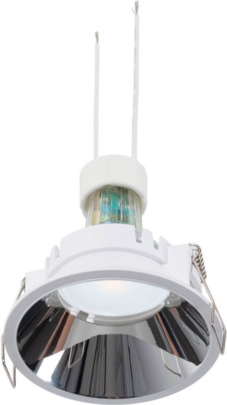 SET - Einbaustrahler Starr Ø82mm (Chrom) + 5,4W GU10 Glühbirne +