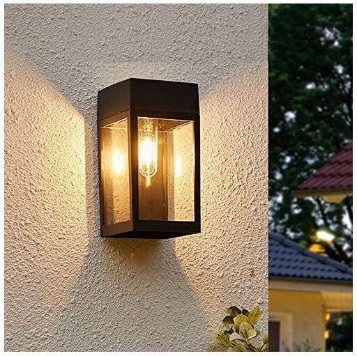 Solar-Wandleuchten für Garten, Tor, Terrasse und Veranda – klassisches Schwarz (2er-Pack)