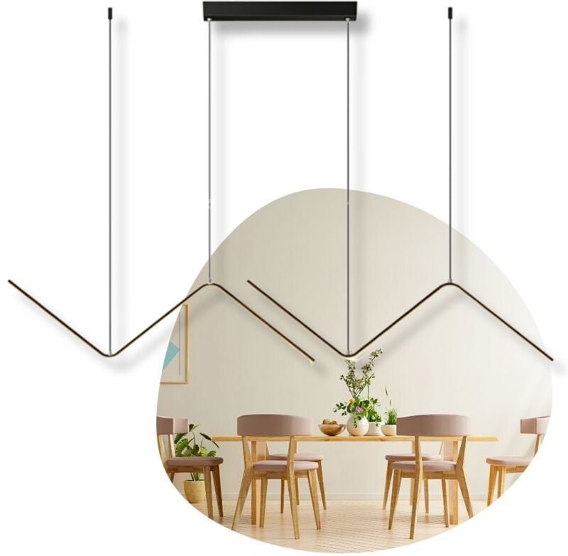 Schwarze Zickzack-Hängelampe