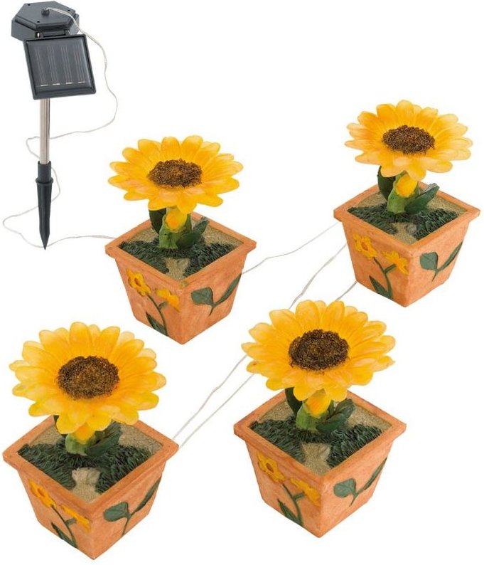 Thumbnail - Eglo - Vier led Solar Außen Leuchten Blumen Garten Lampe Beleuchtung 47125