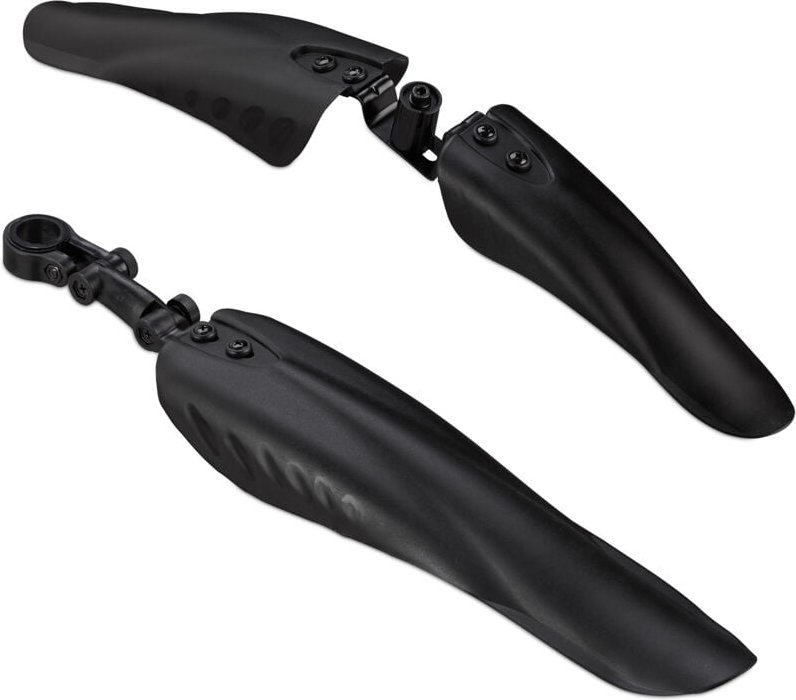 10 x Schutzblech Set, Spritzschutz für vorn & hinten, Räder mit 24-28 Zoll, Einsätze für versch. Sattelstangen, schwarz