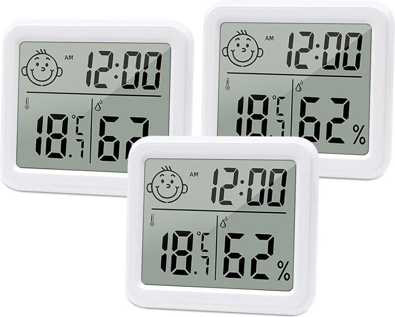 3-teiliges Thermometer-Hygrometer-Innenthermometer, digitales Hygrometer, LCD-Innen-Hydrometer, tragbares Thermometer-Hy...