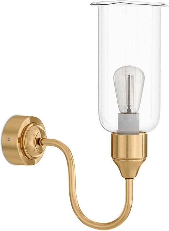 Wandleuchte – goldfarbenes Metall und Glas – Driss Transparent